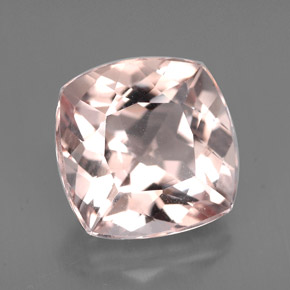 4.26캐럿 천연 라이트 핑크 모가나이트, 쿠션 컷, 10.2×10.2 mm, VVS