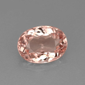 1.58캐럿 천연 라이트 핑크 모가나이트, 타원형 컷, 8.9×6.6 mm, VVS