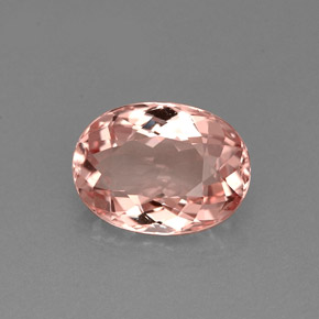 1.58캐럿 천연 라이트 핑크 모가나이트, 타원형 컷, 8.9×6.6 mm, VVS