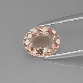 1.24캐럿 천연 라이트 핑크 모가나이트, 타원형 컷, 8×6.5 mm, VVS