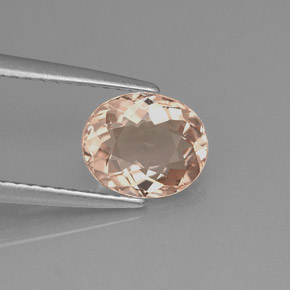 1.24캐럿 천연 라이트 핑크 모가나이트, 타원형 컷, 8×6.5 mm, VVS