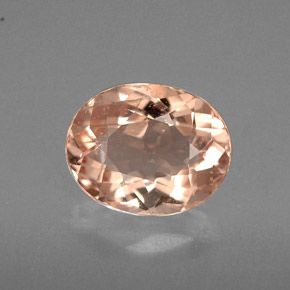1.51캐럿 천연 살몬 모가나이트, 타원형 컷, 8.5×6.9 mm, VVS-VS
