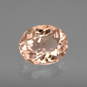 1.51캐럿 천연 살몬 모가나이트, 타원형 컷, 8.5×6.9 mm, VVS-VS