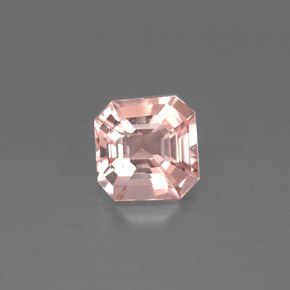1.28캐럿 천연 살몬 모가나이트, 에메랄드 컷, 6.7×6.7 mm, VVS-VS