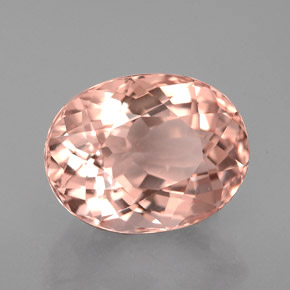 3.21캐럿 천연 살몬 모가나이트, 타원형 컷, 10.3×7.9 mm, VVS-VS