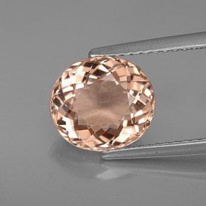 2.64캐럿 천연 살몬 모가나이트, 타원형 컷, 9.3×8.4 mm, VVS-VS