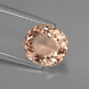 2.64캐럿 천연 살몬 모가나이트, 타원형 컷, 9.3×8.4 mm, VVS-VS