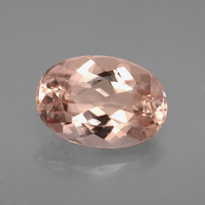 3.22캐럿 천연 살몬 모가나이트, 타원형 컷, 11.7×8.2 mm, VVS-VS