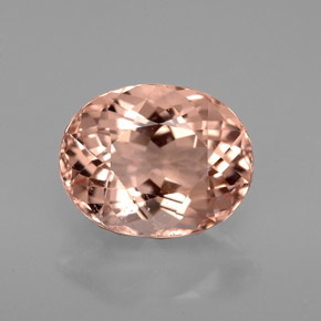3.13캐럿 천연 살몬 모가나이트, 타원형 컷, 10.3×8.1 mm, VVS-VS