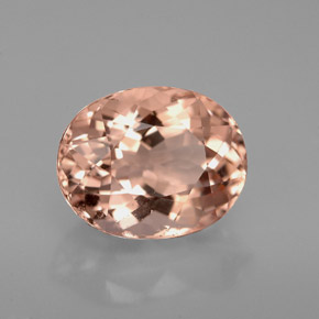 3.13캐럿 천연 살몬 모가나이트, 타원형 컷, 10.3×8.1 mm, VVS-VS