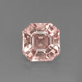 1.34캐럿 천연 살몬 모가나이트, 에메랄드 컷, 6.7×6.5 mm, VVS-VS