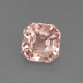 1.34캐럿 천연 살몬 모가나이트, 에메랄드 컷, 6.7×6.5 mm, VVS-VS