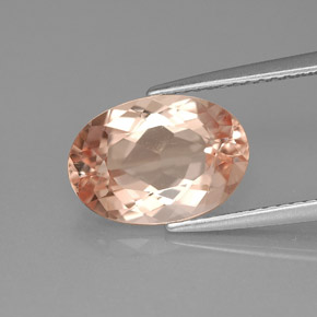 3.16캐럿 천연 살몬 모가나이트, 타원형 컷, 11.9×8.3 mm, VVS