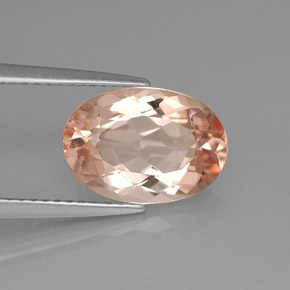 3.16캐럿 천연 살몬 모가나이트, 타원형 컷, 11.9×8.3 mm, VVS