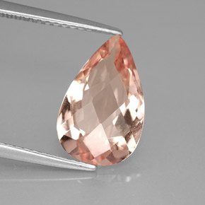 2.80캐럿 천연 살몬 모가나이트, 배 모양, 13.2×8.4 mm, VVS-VS