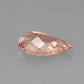 2.80캐럿 천연 살몬 모가나이트, 배 모양, 13.2×8.4 mm, VVS-VS