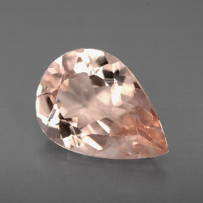3.21캐럿 천연 살몬 모가나이트, 배 모양, 12.8×9.1 mm, VVS