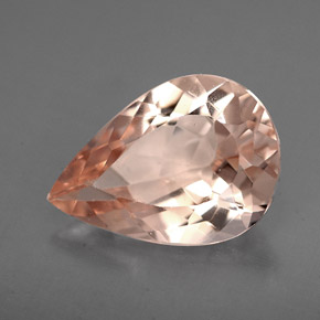 3.21캐럿 천연 살몬 모가나이트, 배 모양, 12.8×9.1 mm, VVS