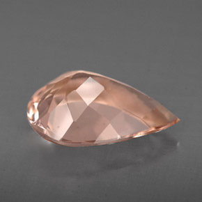 3.21캐럿 천연 살몬 모가나이트, 배 모양, 12.8×9.1 mm, VVS
