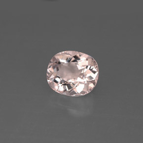 1.27캐럿 천연 라이트 핑크 모가나이트, 타원형 컷, 7.3×6.3 mm, VVS-VS