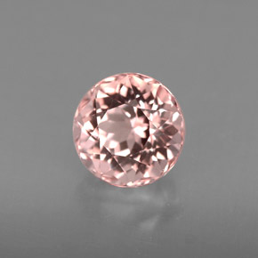 1.54캐럿 천연 라이트 핑크 모가나이트, 라운드 컷, 6.96 mm, VVS-VS