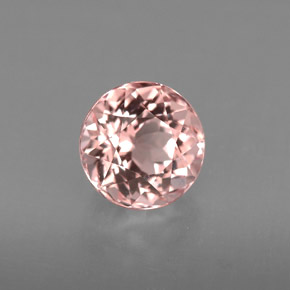 1.54캐럿 천연 라이트 핑크 모가나이트, 라운드 컷, 6.96 mm, VVS-VS