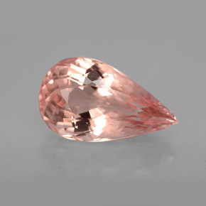 4.77캐럿 천연 살몬 모가나이트, 배 모양, 14.9×8.7 mm, VVS-VS