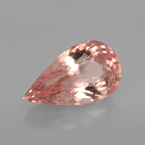 4.77캐럿 천연 살몬 모가나이트, 배 모양, 14.9×8.7 mm, VVS-VS