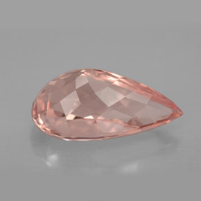 4.77캐럿 천연 살몬 모가나이트, 배 모양, 14.9×8.7 mm, VVS-VS