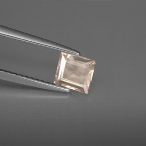 0.64캐럿 천연 라이트 핑크 모가나이트, 바게트, 5.6×5.2 mm, VS