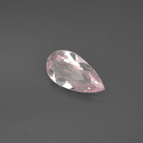 0.67캐럿 천연 라이트 핑크 모가나이트, 배 모양, 9.1×4.9 mm, VVS-VS