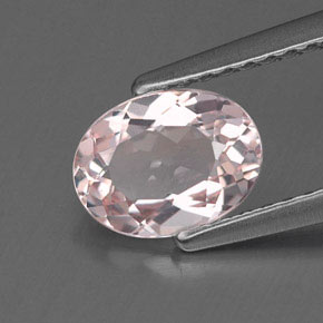 0.88캐럿 천연 라이트 핑크 모가나이트, 타원형 컷, 7.5×5.7 mm, IF