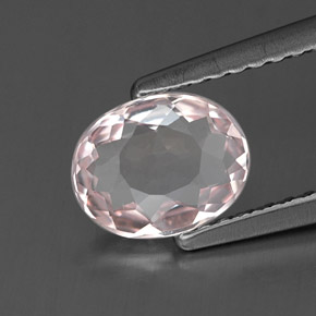 0.67캐럿 천연 라이트 핑크 모가나이트, 타원형 컷, 7.2×5.7 mm, VVS