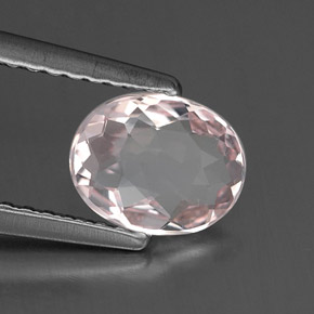 0.67캐럿 천연 라이트 핑크 모가나이트, 타원형 컷, 7.2×5.7 mm, VVS