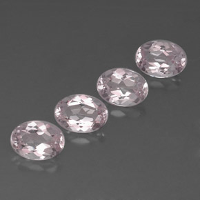 캐럿 천연 라이트 핑크 모가나이트 보석, 타원형 컷, 7.2×5.2 mm, VVS