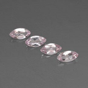 캐럿 천연 라이트 핑크 모가나이트 보석, 마퀴즈, 7.9×4 mm, VVS