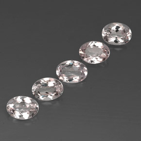 캐럿 천연 라이트 핑크 모가나이트 보석, 타원형 컷, 7.1×5.2 mm, VVS