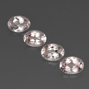 캐럿 천연 라이트 핑크 모가나이트 보석, 타원형 컷, 7×5.1 mm, VVS