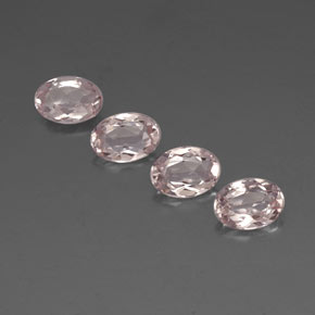 캐럿 천연 라이트 핑크 모가나이트 보석, 타원형 컷, 7.2×5.1 mm, VVS