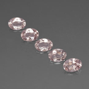 캐럿 천연 라이트 핑크 모가나이트 보석, 타원형 컷, 7.1×5.1 mm, VVS