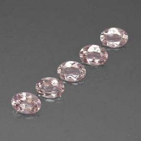 캐럿 천연 라이트 핑크 모가나이트 보석, 타원형 컷, 7.1×5.1 mm, VVS