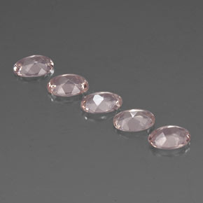 캐럿 천연 라이트 핑크 모가나이트 보석, 타원형 컷, 7.1×5.1 mm, VVS