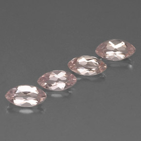 캐럿 천연 라이트 핑크 모가나이트 보석, 마퀴즈, 7.9×4.1 mm, VVS