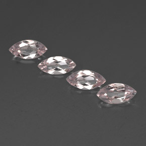 캐럿 천연 라이트 핑크 모가나이트 보석, 마퀴즈, 8×4 mm, VVS