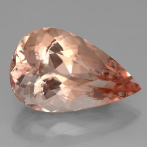 8.51캐럿 천연 살몬 모가나이트, 배 모양, 17.7×11.3 mm, VVS