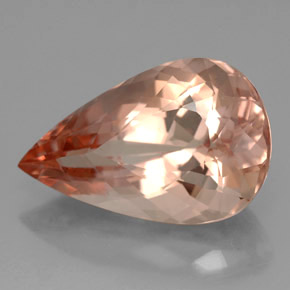 8.51캐럿 천연 살몬 모가나이트, 배 모양, 17.7×11.3 mm, VVS