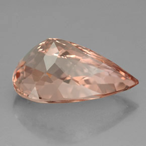 8.51캐럿 천연 살몬 모가나이트, 배 모양, 17.7×11.3 mm, VVS