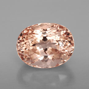 6.34캐럿 천연 살몬 모가나이트, 타원형 컷, 12.4×9.8 mm, VS