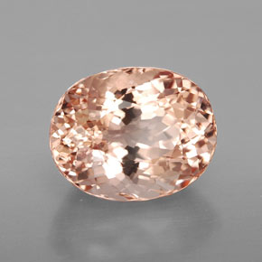 6.34캐럿 천연 살몬 모가나이트, 타원형 컷, 12.4×9.8 mm, VS