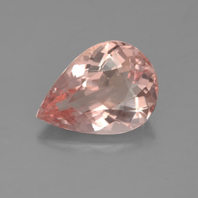 2.86캐럿 천연 살몬 모가나이트, 배 모양, 12×8.7 mm, IF